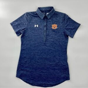 Under Armour Women’s Auburn Team Issued Navy Blue Stripe Golf Polo